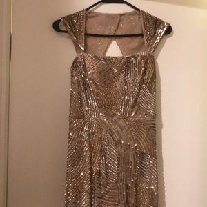 Adrianna Papell Gold Sequin Gown